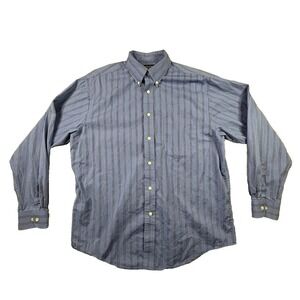 Roundtree & Yorke Men's L Blue LS 80's Two-Ply Cotton Shirt‎ SEE DESCRIPTION
